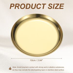 Unique Round Serving Trays, Stainless Steel Decorative Jewelry Dish, Small Vanity Tray for Bathroom Aromatherapy Candle Drink Plate, Gold 10 x 10 x 0.9cm / 3.94 x 3.94 x 0.35 Unique Round Serving Trays, Stainless Steel Decorative Jewelry Dish, Small Vanity Tray for Bathroom Aromatherapy Candle Drink Plate, Gold 10 x 10 x 0.9cm / 3.94 x 3.94 x 0.35