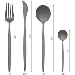 Unique 16 Pcs Silverware Set, Stainless Steel Flatware, Mirror Polished Cutlery Set, Serving Utensils Set for Dining Eating - 16 PCS Black 16 PCS Unique 16 Pcs Silverware Set, Stainless Steel Flatware, Mirror Polished Cutlery Set, Serving Utensils Set for Dining Eating - 16 PCS Black 16 PCS