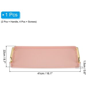 Unique Plastic Serving Tray with Gold Handle, Decorative Tray Jewelry Platter Pink 16.1 Unique Plastic Serving Tray with Gold Handle, Decorative Tray Jewelry Platter Pink 16.1
