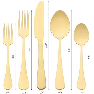Unique 20 PCS Silverware Set, Stainless Steel Flatware, Mirror Polished Cutlery Set, Serving Utensils Set for Kitchen Dining - 20 PCS Gold 20 PCS Unique 20 PCS Silverware Set, Stainless Steel Flatware, Mirror Polished Cutlery Set, Serving Utensils Set for Kitchen Dining - 20 PCS Gold 20 PCS