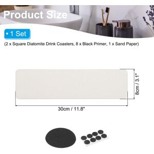 Unique 2 Pack Square Water Diatomite Coasters White 11.8x3.1inch Unique 2 Pack Square Water Diatomite Coasters White 11.8x3.1inch