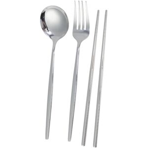 Unique 1 Set Flatware Sets Dishwasher Safe Fork Spoon Chopsticks 3-Piece Set 410 Stainless Steel Silver Tone 23.7x6x6cm Silver Tone 0.01 In. L X 0.01 In. W X 0.01 In. H Unique 1 Set Flatware Sets Dishwasher Safe Fork Spoon Chopsticks 3-Piece Set 410 Stainless Steel Silver Tone 23.7x6x6cm Silver Tone 0.01 In. L X 0.01 In. W X 0.01 In. H