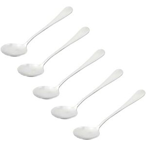 Unique Round Shape Porridge Rice Soup Spoon Tableware Silver Tone 17cm Long 5 PCS - Silver Tone Silver Tone 0.01 In. L X 0.01 In. W X 0.01 In. H Unique Round Shape Porridge Rice Soup Spoon Tableware Silver Tone 17cm Long 5 PCS - Silver Tone Silver Tone 0.01 In. L X 0.01 In. W X 0.01 In. H