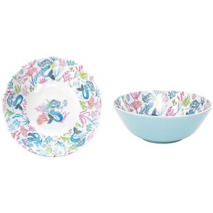 Beachcombers Mermaid Garden Serving Bowl Salad Bowl Nautical Beach House Kitchen Blue Mermaids Blue 11.0 In. L X 11.0 In. W Beachcombers Mermaid Garden Serving Bowl Salad Bowl Nautical Beach House Kitchen Blue Mermaids Blue 11.0 In. L X 11.0 In. W