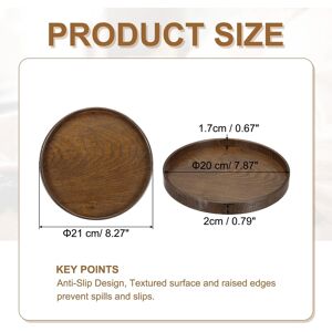 Unique Wooden Serving Tray Round Decorative Platter Brown 8.3 Inch Unique Wooden Serving Tray Round Decorative Platter Brown 8.3 Inch