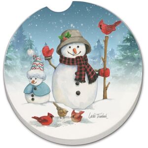 CounterArt Snowman Family 2 Pack Absorbent Stone Coaster for Vehicle Cup Holder 2.6” Diameter Manufactured in The USA Multi 2.5 In. L X 2.5 In. W X 0.5 In. D CounterArt Snowman Family 2 Pack Absorbent Stone Coaster for Vehicle Cup Holder 2.6” Diameter Manufactured in The USA Multi 2.5 In. L X 2.5 In. W X 0.5 In. D