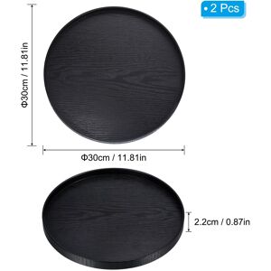 Unique 2pcs Wood Serving Tray Round Decorative Platter Home Kitchen Table 12 Inch Unique 2pcs Wood Serving Tray Round Decorative Platter Home Kitchen Table 12 Inch