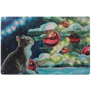 IH Casa Decor Plastic Placemat Night Cat - Set of 12 Red Set of 12 IH Casa Decor Plastic Placemat Night Cat - Set of 12 Red Set of 12