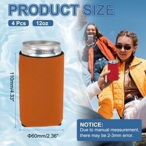 Unique Can Sleeve Can Cooler, Neoprene Beer Bottle Cover - 12oz Orange 12oz Unique Can Sleeve Can Cooler, Neoprene Beer Bottle Cover - 12oz Orange 12oz