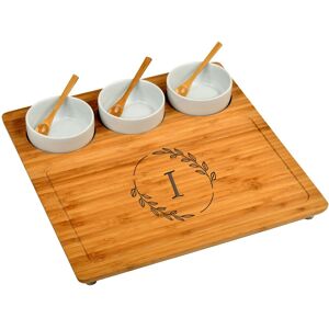 Picnic at Ascot Personalized Bamboo Cheese, Charcuterie Board with Ceramic Ramekins I 13.0 In. L X 13.0 In. W X 2.0 In. H Picnic at Ascot Personalized Bamboo Cheese, Charcuterie Board with Ceramic Ramekins I 13.0 In. L X 13.0 In. W X 2.0 In. H