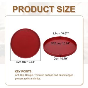 Unique Wooden Serving Tray Round Decorative Platter Red 10.6 Inch Unique Wooden Serving Tray Round Decorative Platter Red 10.6 Inch