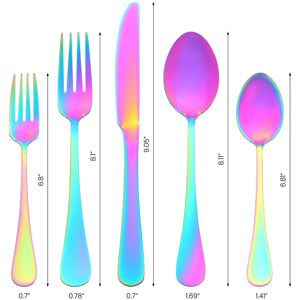 Unique 20 PCS Silverware Set, Stainless Steel Flatware, Mirror Polished Cutlery Set, Serving Utensils Set for Kitchen Dining - 20 PCS Colorful 20 PCS Unique 20 PCS Silverware Set, Stainless Steel Flatware, Mirror Polished Cutlery Set, Serving Utensils Set for Kitchen Dining - 20 PCS Colorful 20 PCS