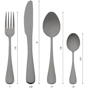 Unique 24 PCS Silverware Set, Stainless Steel Flatware Set with Supporting Shelf, Mirror Polished Cutlery Set, Serving Utensils Set Black 24 PCS Unique 24 PCS Silverware Set, Stainless Steel Flatware Set with Supporting Shelf, Mirror Polished Cutlery Set, Serving Utensils Set Black 24 PCS