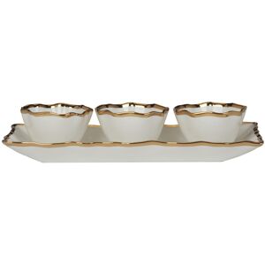 Certified International Regency Gold 4pc Tray and Condiment Bowls Set - 14 Gold,Cream 14 Certified International Regency Gold 4pc Tray and Condiment Bowls Set - 14 Gold,Cream 14
