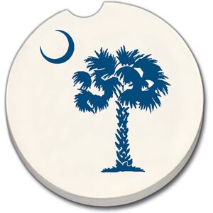 Counterart Absorbent Stoneware Car Coaster, Palmetto Blue, Set of 2 - 2.5 Multi 2.5 Counterart Absorbent Stoneware Car Coaster, Palmetto Blue, Set of 2 - 2.5 Multi 2.5