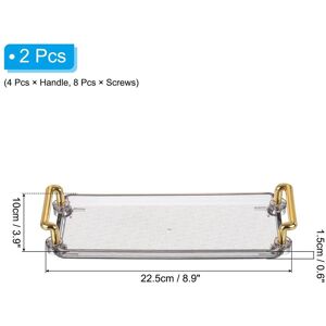 Unique 2Pcs Plastic Serving Tray with Golden Handle 8.9 Gray 8.9 Unique 2Pcs Plastic Serving Tray with Golden Handle 8.9 Gray 8.9