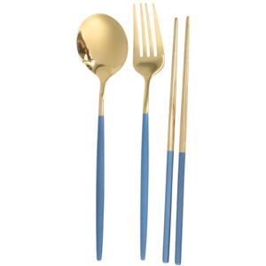 Unique 1 Set Flatware Sets Dishwasher Safe Fork Spoon Chopsticks 3-Piece Set 410 Stainless Steel Silver Tone 23.7x6x6cm Gold Tone Blue 0.01 In. L X 0.01 In. W X 0.01 In. H Unique 1 Set Flatware Sets Dishwasher Safe Fork Spoon Chopsticks 3-Piece Set 410 Stainless Steel Silver Tone 23.7x6x6cm Gold Tone Blue 0.01 In. L X 0.01 In. W X 0.01 In. H