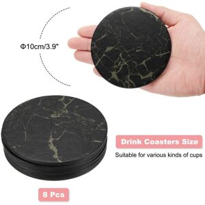 Unique Round Drink Coaster Marble Style Dual Sided Black 0.01 In. W X 0.01 In. D Unique Round Drink Coaster Marble Style Dual Sided Black 0.01 In. W X 0.01 In. D