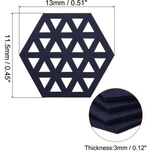 Unique Felt Coasters, Hexagonal Pad Coaster for Drink Cup Pot Bowl Vase Dark Blue 0.1 In. L X 0.45 In. W X 0.1 In. H Unique Felt Coasters, Hexagonal Pad Coaster for Drink Cup Pot Bowl Vase Dark Blue 0.1 In. L X 0.45 In. W X 0.1 In. H