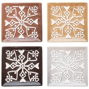 Gallerie II Square Serving Plate Set of 4 - Set of 4 Brown Set of 4 Gallerie II Square Serving Plate Set of 4 - Set of 4 Brown Set of 4