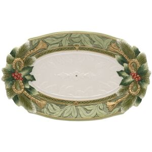 Fitz and Floyd Holiday Home Green Small Platter, 13.5 Inch Green 13.5 In. L X 8.25 In. W X 1.5 In. H Fitz and Floyd Holiday Home Green Small Platter, 13.5 Inch Green 13.5 In. L X 8.25 In. W X 1.5 In. H