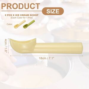 Unique Ice Cream Scoops, Fruit Spoons Watermelon Scooper Kitchen Tools for Ice Cream Green Beige 2pcs 18x4cm Unique Ice Cream Scoops, Fruit Spoons Watermelon Scooper Kitchen Tools for Ice Cream Green Beige 2pcs 18x4cm