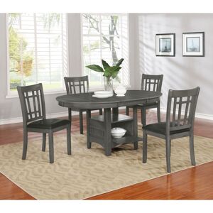 Coaster Lavon 5-piece Oval Extension Leaf Dining Set Medium Grey 5-Piece Sets Coaster Lavon 5-piece Oval Extension Leaf Dining Set Medium Grey 5-Piece Sets