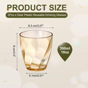 Unique Clear Plastic Reusable Drinking Glasses, Drinking Glasses Diagonal Texture Plastic Water Cup Unbreakable Stackable Amber 10oz Unique Clear Plastic Reusable Drinking Glasses, Drinking Glasses Diagonal Texture Plastic Water Cup Unbreakable Stackable Amber 10oz
