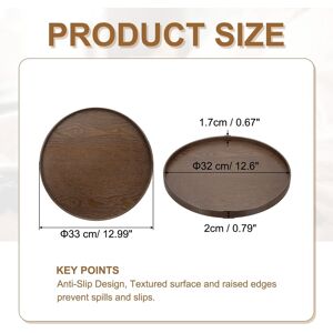 Unique Wooden Serving Tray Round Decorative Platter Brown 13 Inch Unique Wooden Serving Tray Round Decorative Platter Brown 13 Inch