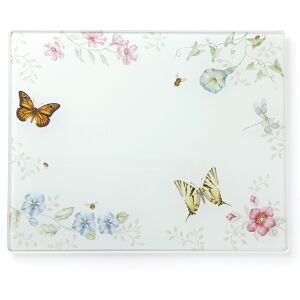 Lenox Butterfly Meadow Large Glass Cutting Board Multi White 13.0 In. L X 10.25 In. W Lenox Butterfly Meadow Large Glass Cutting Board Multi White 13.0 In. L X 10.25 In. W