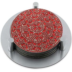 Sparkles Home Rhinestone Strass Coaster Set (Set of 4 w/ Holder) Silver 1.5 In. L X 5.0 In. W X 5.0 In. H Sparkles Home Rhinestone Strass Coaster Set (Set of 4 w/ Holder) Silver 1.5 In. L X 5.0 In. W X 5.0 In. H