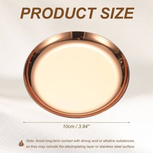 Unique Round Serving Trays, Stainless Steel Decorative Jewelry Dish, Small Vanity Tray for Bathroom Aromatherapy Candle Drink Plate, Rose Gold 10 x 10 x 0.9cm / 3.94 x 3.94 x 0.35 Unique Round Serving Trays, Stainless Steel Decorative Jewelry Dish, Small Vanity Tray for Bathroom Aromatherapy Candle Drink Plate, Rose Gold 10 x 10 x 0.9cm / 3.94 x 3.94 x 0.35