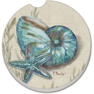 CounterArt Crescent Conch 2 Pack Absorbent Stone Coaster for Vehicle Cup Holder 2.6” Diameter Manufactured in The USA Multi 2.5 In. L X 2.5 In. W X 1.0 In. D CounterArt Crescent Conch 2 Pack Absorbent Stone Coaster for Vehicle Cup Holder 2.6” Diameter Manufactured in The USA Multi 2.5 In. L X 2.5 In. W X 1.0 In. D