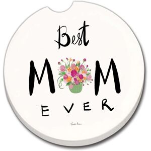 CounterArt Absorbent Stoneware Car Coaster, Best Mom Ever, Set of 2 Multi 2.5 In. L X 2.5 In. W X 0.2 In. H CounterArt Absorbent Stoneware Car Coaster, Best Mom Ever, Set of 2 Multi 2.5 In. L X 2.5 In. W X 0.2 In. H