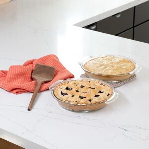 Libbey Bakers Premium Glass Pie Dish Set of 2 with Lids Clear Set of 4 Libbey Bakers Premium Glass Pie Dish Set of 2 with Lids Clear Set of 4
