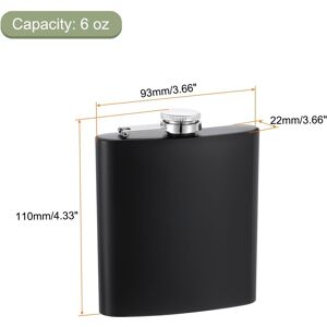 Unique 6oz Stainless Steel Hip Flask for Camping Hiking Outdoor Activity, Black Black 6oz Unique 6oz Stainless Steel Hip Flask for Camping Hiking Outdoor Activity, Black Black 6oz