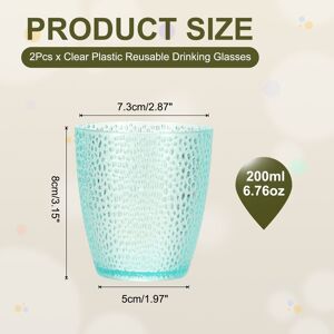 Unique Clear Plastic Reusable Drinking Glasses, 6.8oz Hobnail Water Cup(Brown, 2Pcs) Blue 6.8oz Unique Clear Plastic Reusable Drinking Glasses, 6.8oz Hobnail Water Cup(Brown, 2Pcs) Blue 6.8oz
