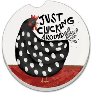 CounterArt Cluckin Around 2 Pack Absorbent Stone Coaster for Vehicle Cup Holder 2.6” Diameter Manufactured in The USA Multi 2.5 In. L X 2.5 In. W X 0.5 In. D CounterArt Cluckin Around 2 Pack Absorbent Stone Coaster for Vehicle Cup Holder 2.6” Diameter Manufactured in The USA Multi 2.5 In. L X 2.5 In. W X 0.5 In. D