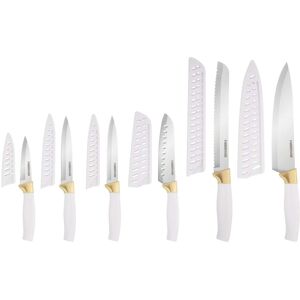 Farberware 12-Piece Cutlery Set, White with Gold White 12.0 In. L X 1.5 In. W X 15.0 In. H Farberware 12-Piece Cutlery Set, White with Gold White 12.0 In. L X 1.5 In. W X 15.0 In. H