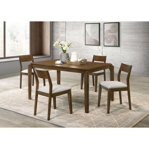 Coaster Almonte 59-inch Rectangular Dining Set Dark Brown Brown / Beige 5-Piece Coaster Almonte 59-inch Rectangular Dining Set Dark Brown Brown / Beige 5-Piece