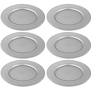 Majestic gifts Inc. Glass Charger-Plates - Silver-12.5 Silver 12.5 Majestic gifts Inc. Glass Charger-Plates - Silver-12.5 Silver 12.5