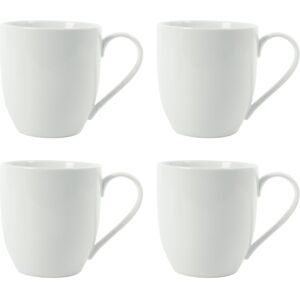 Fitz and Floyd Everyday White Set of 4 Coupe Mugs, 16 Oz White 16 ounce Fitz and Floyd Everyday White Set of 4 Coupe Mugs, 16 Oz White 16 ounce