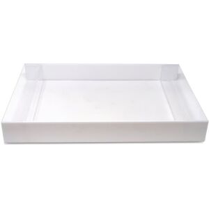 Vivience Acrylic Serving Tray with Gold Sides, 17.75 White 17.75 In. L X 11.75 In. W X 2.0 In. H Vivience Acrylic Serving Tray with Gold Sides, 17.75 White 17.75 In. L X 11.75 In. W X 2.0 In. H