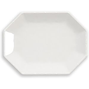 Abode Homewares Bamboo Raised Rim Melamine Octagonal Serving Tray - White - 16 White 16.0 In. L X 12.0 In. W X 0.9 In. H Abode Homewares Bamboo Raised Rim Melamine Octagonal Serving Tray - White - 16 White 16.0 In. L X 12.0 In. W X 0.9 In. H