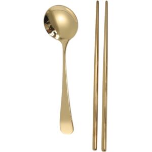 Unique 1 Set Flatware Sets Dishwasher Safe Viral Spoon Chopsticks 2-Piece Set with Clear Box 304 Stainless Steel 20.8x5.6x4cm Gold Tone 0.01 In. L X 0.01 In. W X 0.01 In. H Unique 1 Set Flatware Sets Dishwasher Safe Viral Spoon Chopsticks 2-Piece Set with Clear Box 304 Stainless Steel 20.8x5.6x4cm Gold Tone 0.01 In. L X 0.01 In. W X 0.01 In. H
