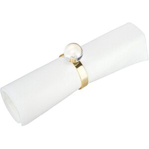 Classic Touch S/4 Napkin Rings Gold with Clear Ball Detail - 2 Gold Set of 4 Classic Touch S/4 Napkin Rings Gold with Clear Ball Detail - 2 Gold Set of 4