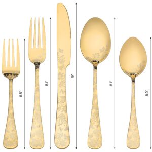 Unique 20 PCS Silverware Set, Stainless Steel Flatware Set, Mirror Polished Cutlery Set, Serving Utensils Set for Tableware - 20 PCS Gold 20 PCS Unique 20 PCS Silverware Set, Stainless Steel Flatware Set, Mirror Polished Cutlery Set, Serving Utensils Set for Tableware - 20 PCS Gold 20 PCS