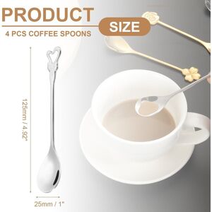 Unique Coffee Spoons Heart Tea Spoons Stainless Steel - 5inch Silver 5inch Unique Coffee Spoons Heart Tea Spoons Stainless Steel - 5inch Silver 5inch