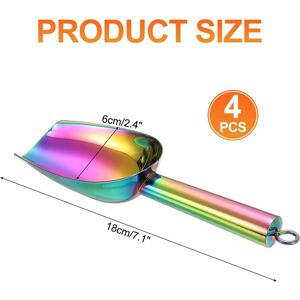 Unique Metal Ice Scoop, Stainless Steel Ice Scooper for Party Bar Rainbow 7.1 Unique Metal Ice Scoop, Stainless Steel Ice Scooper for Party Bar Rainbow 7.1