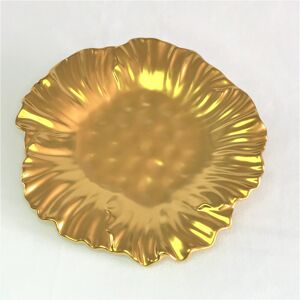 Elegance Botanic Collection Titanium Porcelain Sunflower plate 12.25 Gold 12.5 In. L X 12.5 In. W X 1.5 In. H Elegance Botanic Collection Titanium Porcelain Sunflower plate 12.25 Gold 12.5 In. L X 12.5 In. W X 1.5 In. H